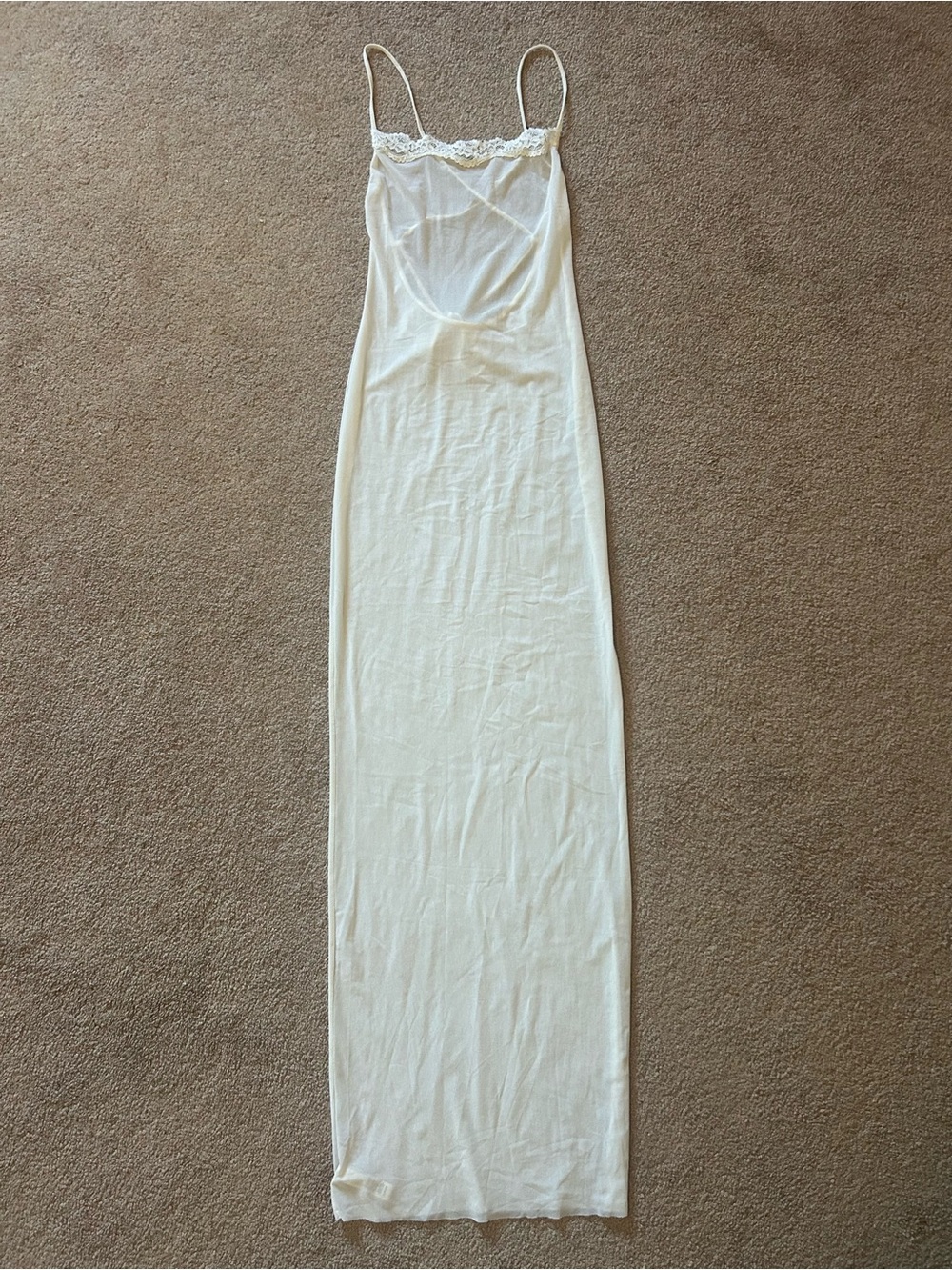 SKIMS bridal long white mesh dress